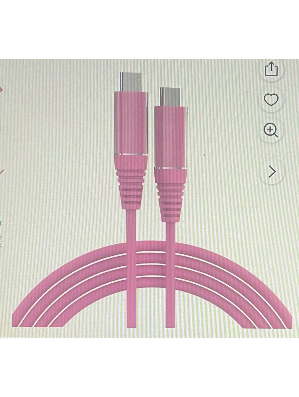 Onn 6ft USBC-C to USBC-C Charging Cable Pink